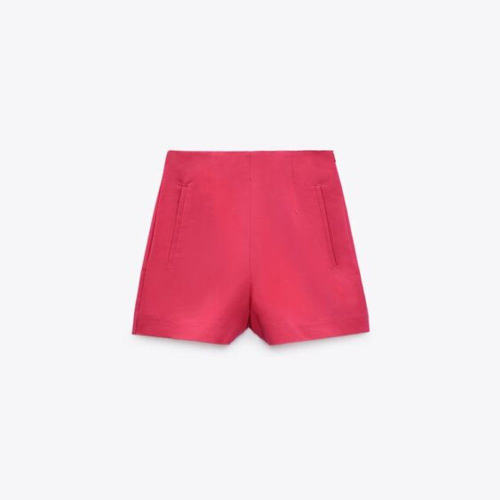 Zara Fuchsia High Waisted Shorts L *NWT